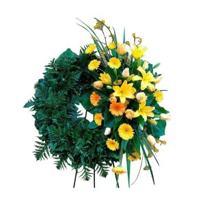 Corona de Aro de Follaje con Rosas